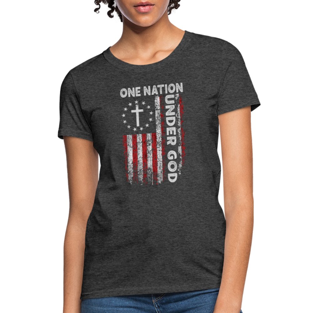 One Nation Under God Women's T-Shirt - heather black