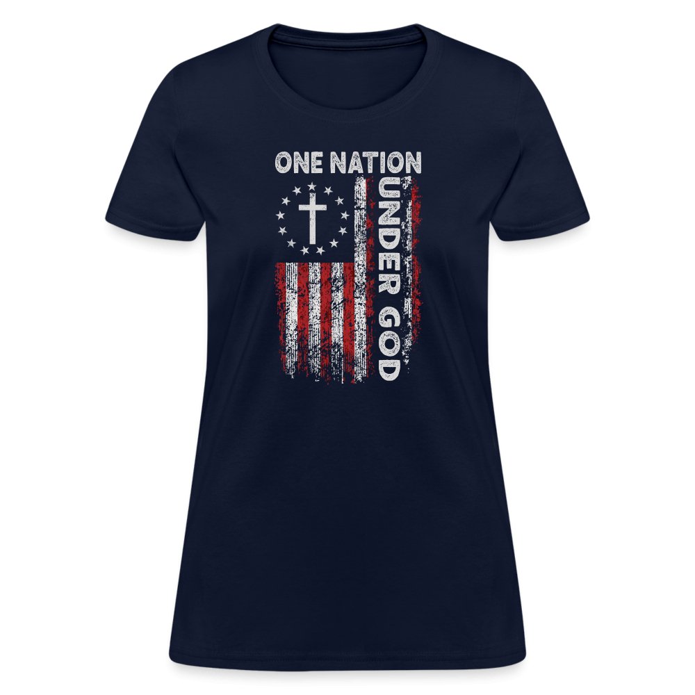 One Nation Under God Women's T-Shirt - navy