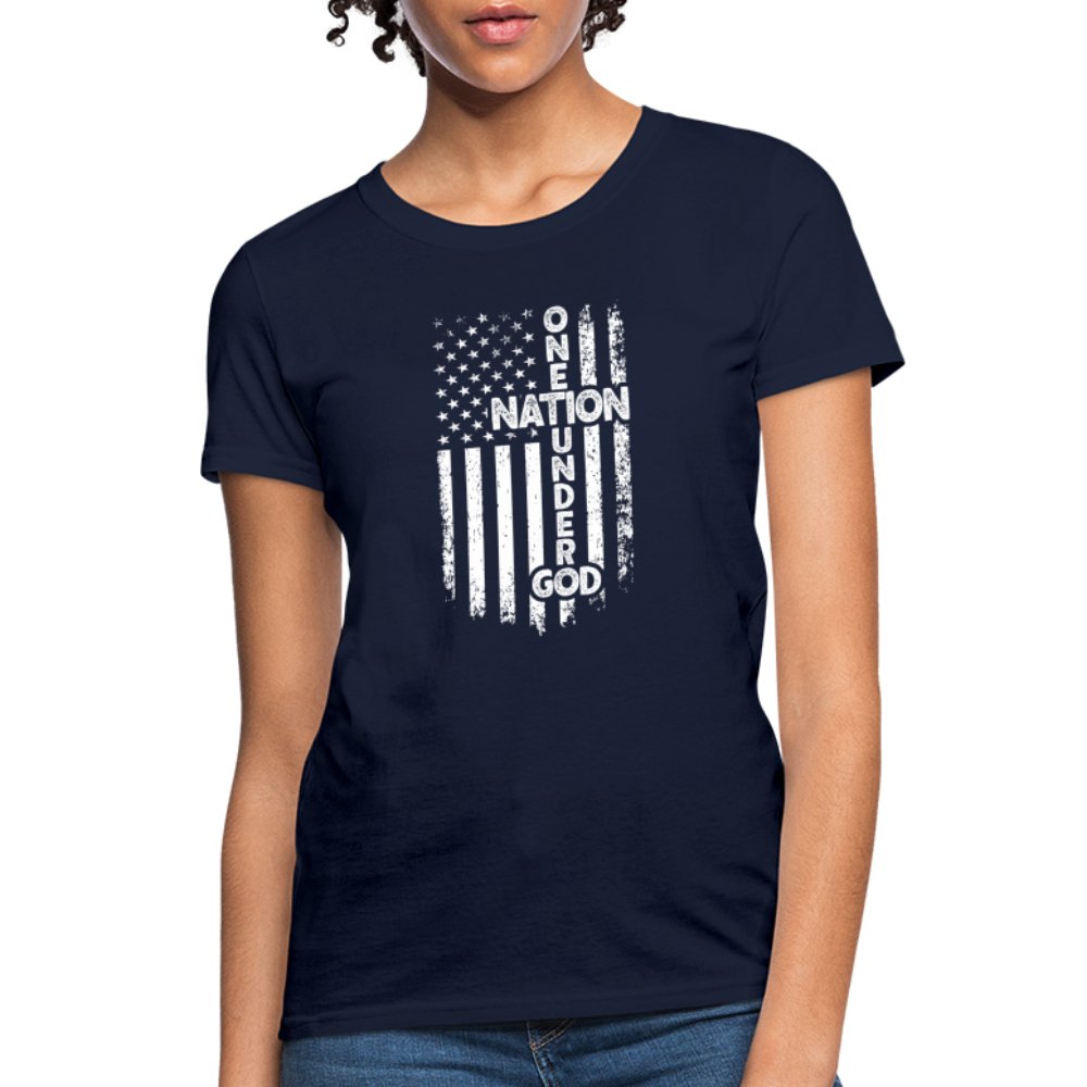 One Nation Under God Women's T-Shirt - navy