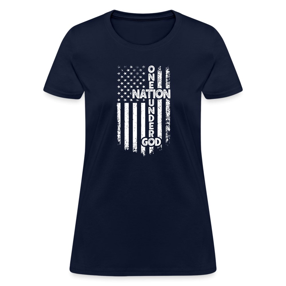 One Nation Under God Women's T-Shirt - navy