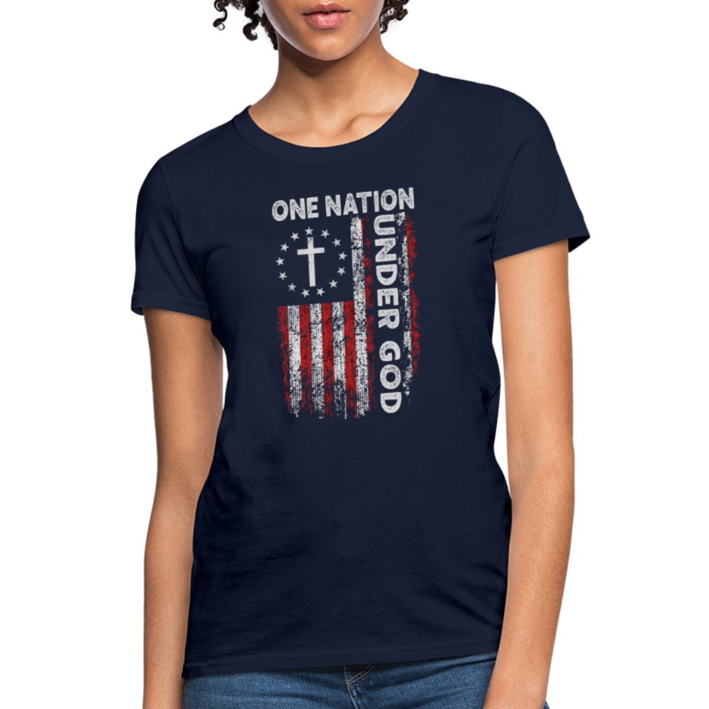 One Nation Under God Women's T-Shirt - navy