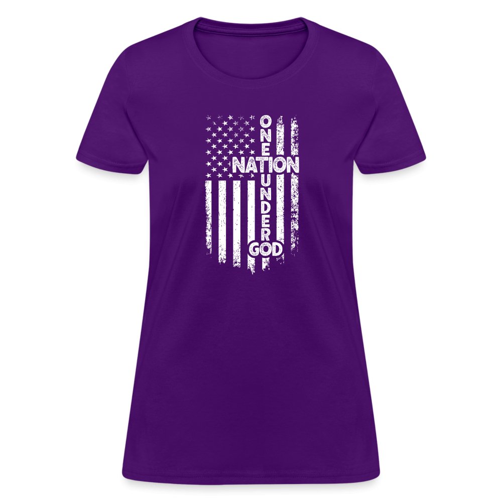 One Nation Under God Women's T-Shirt - purple