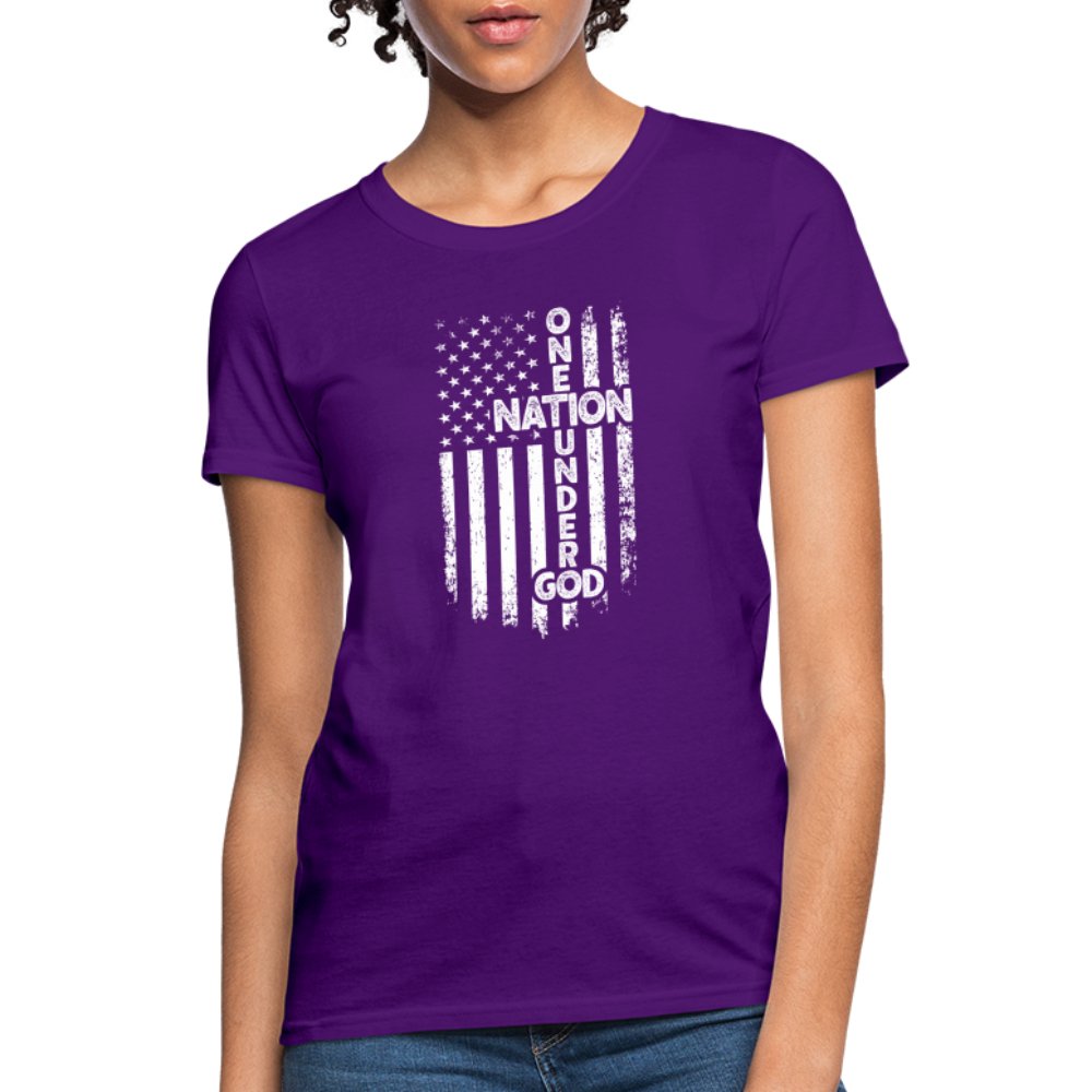 One Nation Under God Women's T-Shirt - purple