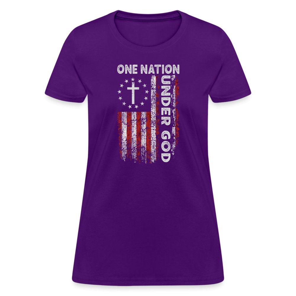 One Nation Under God Women's T-Shirt - purple