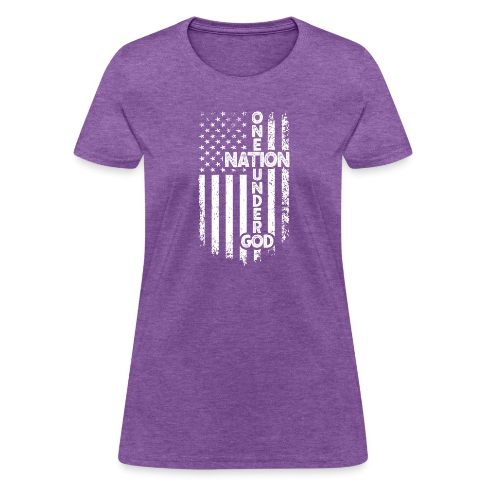 One Nation Under God Women's T-Shirt - purple heather