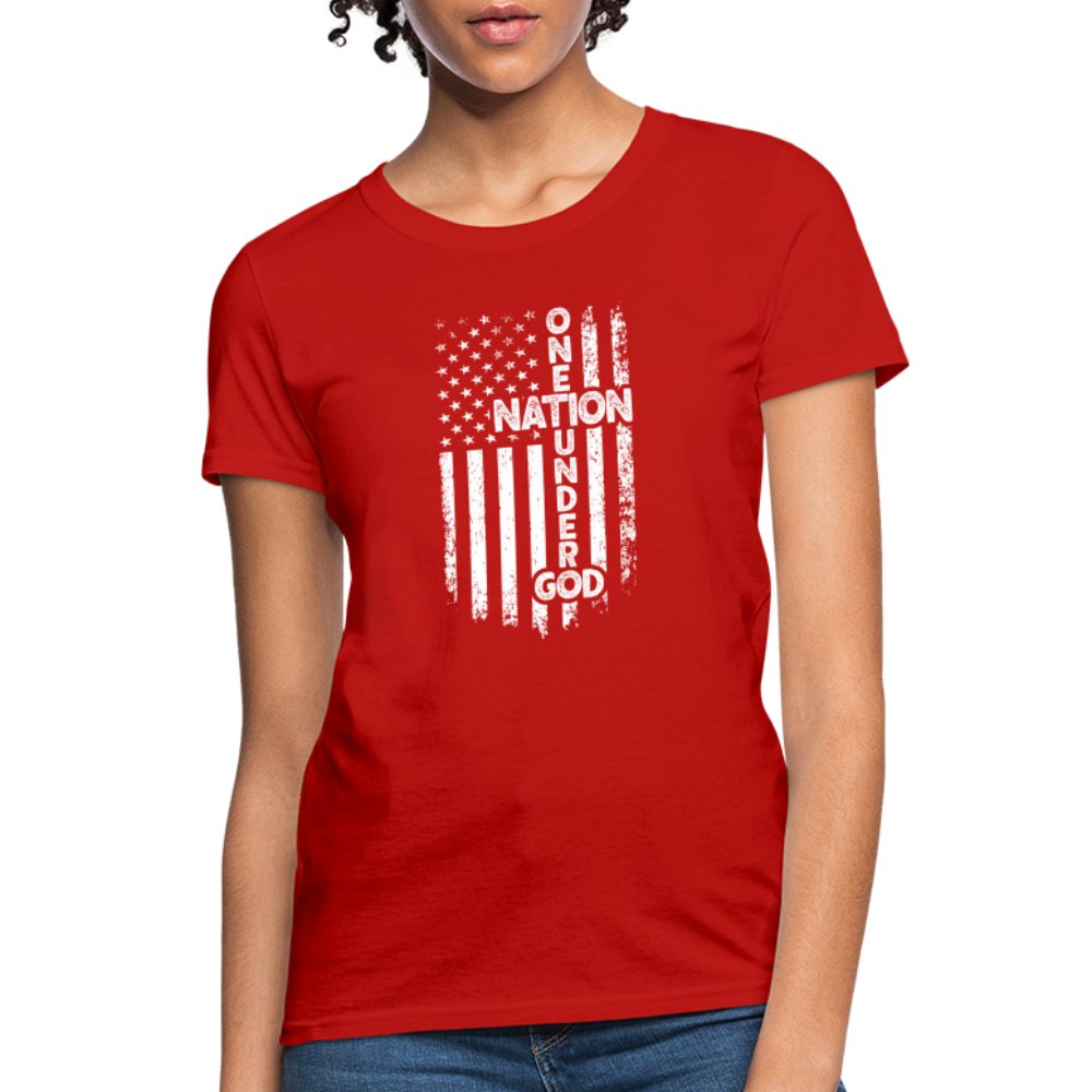 One Nation Under God Women's T-Shirt - red