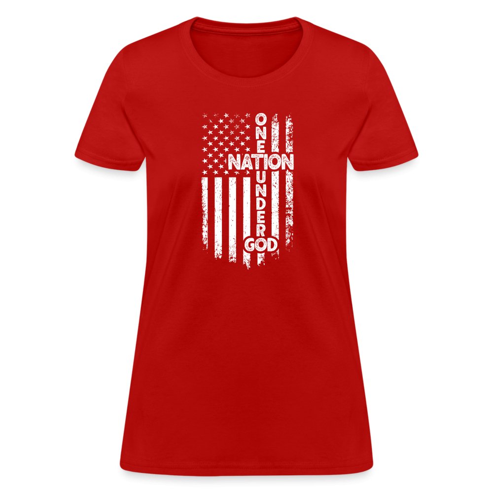 One Nation Under God Women's T-Shirt - red