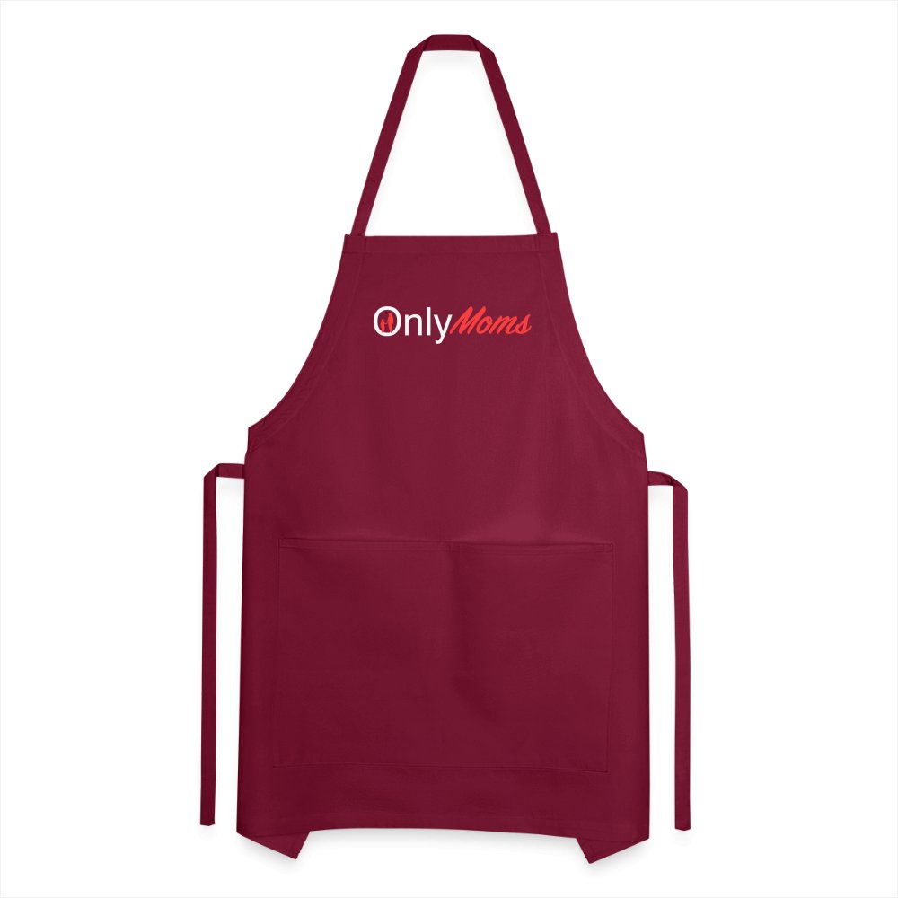 OnlyMoms - Adjustable Apron (White & Pink) - burgundy