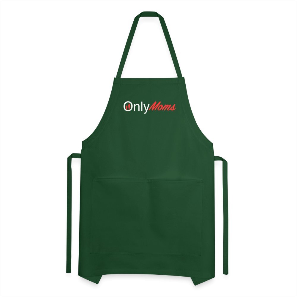 OnlyMoms - Adjustable Apron (White & Pink) - forest green