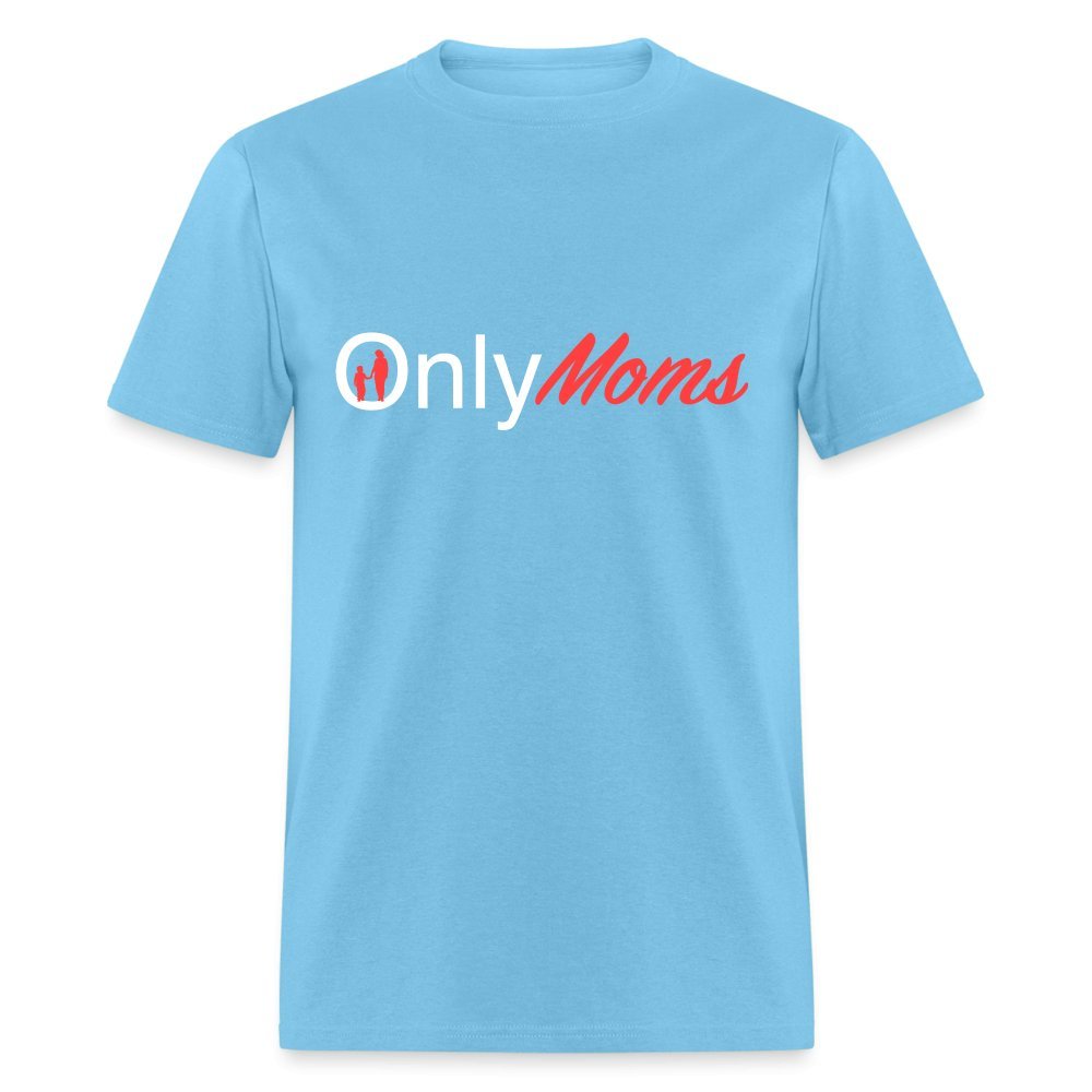 OnlyMoms - Classic T-Shirt (White & Pink) - aquatic blue