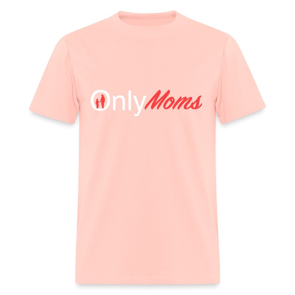 OnlyMoms - Classic T-Shirt (White & Pink) - blush pink