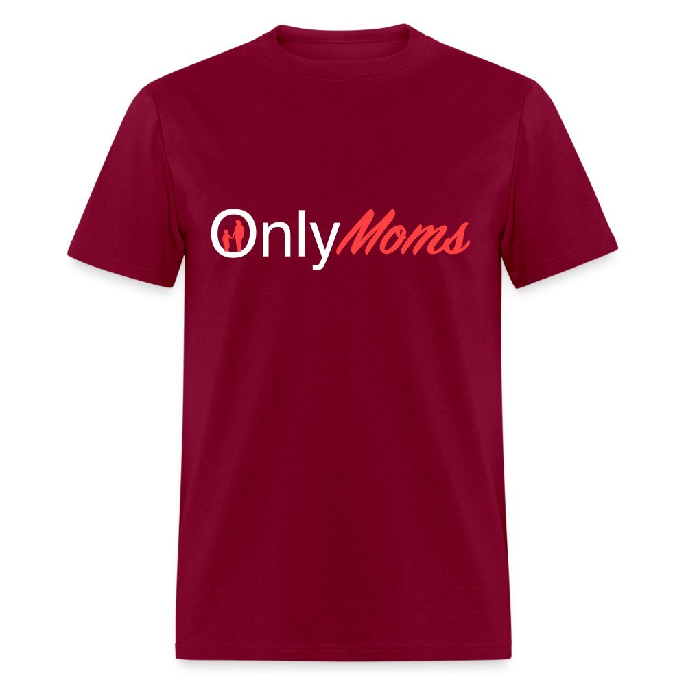 OnlyMoms - Classic T-Shirt (White & Pink) - burgundy