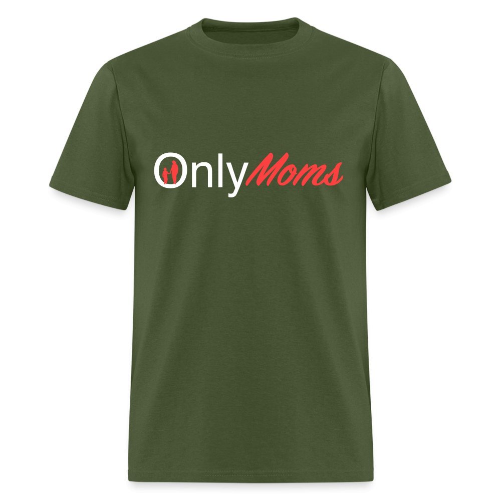 OnlyMoms - Classic T-Shirt (White & Pink) - military green