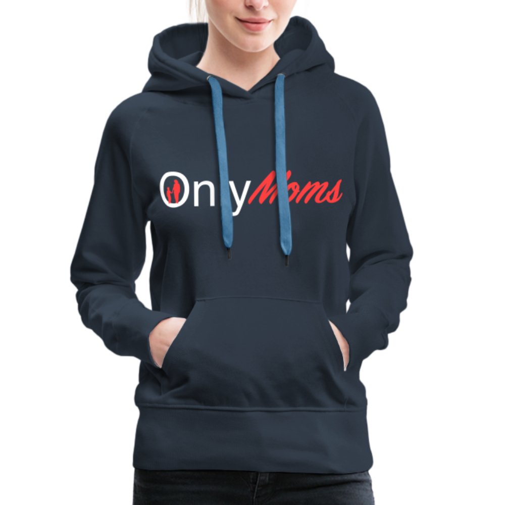 OnlyMoms - Premium Hoodie (White & Pink) - black