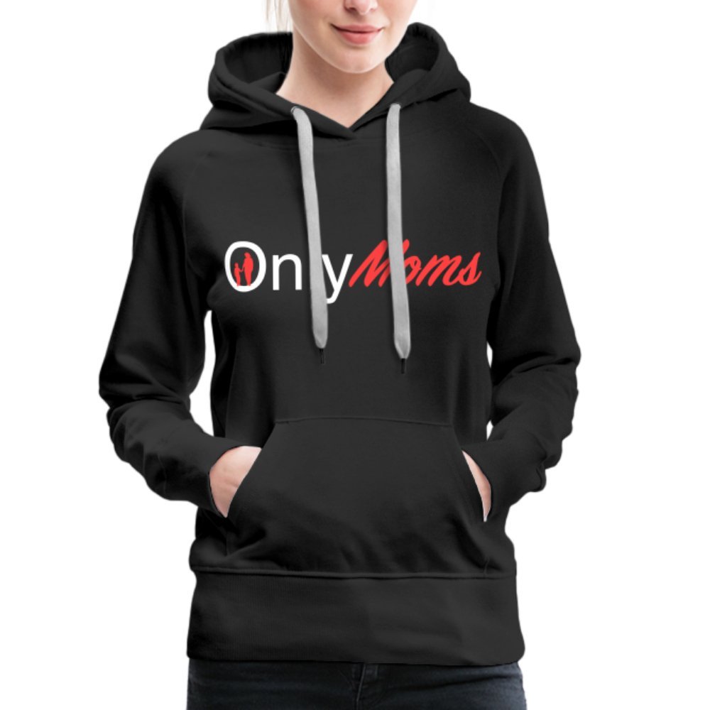 OnlyMoms - Premium Hoodie (White & Pink) - black