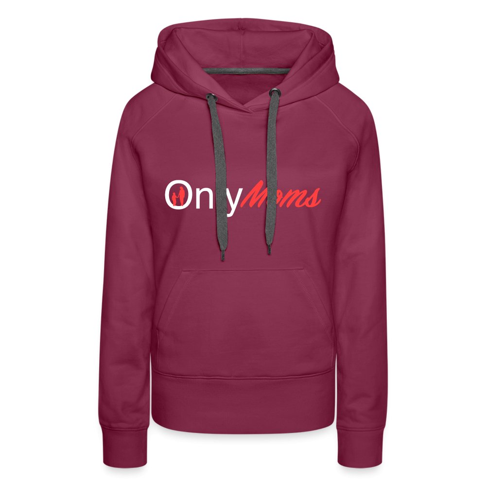 OnlyMoms - Premium Hoodie (White & Pink) - burgundy