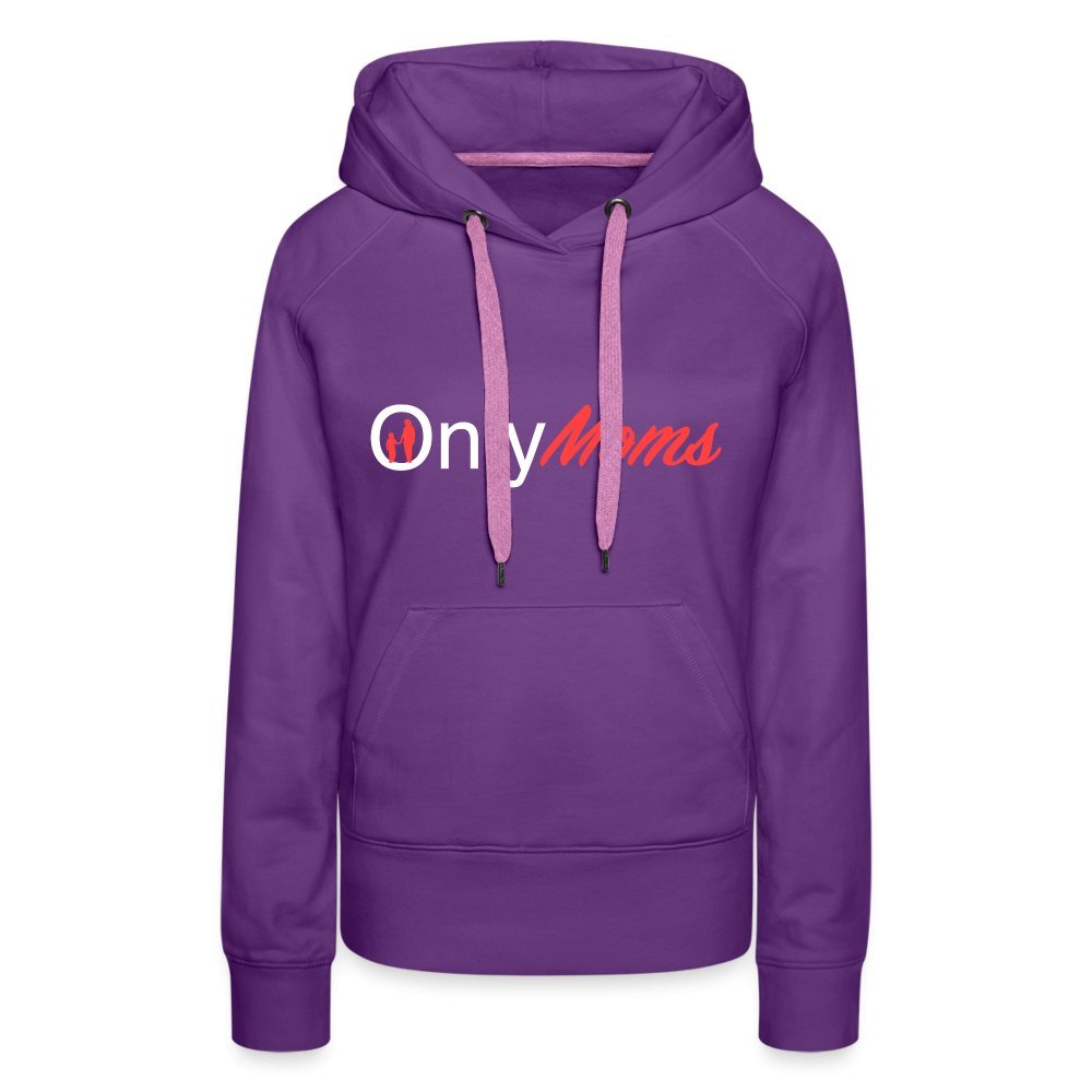 OnlyMoms - Premium Hoodie (White & Pink) - burgundy