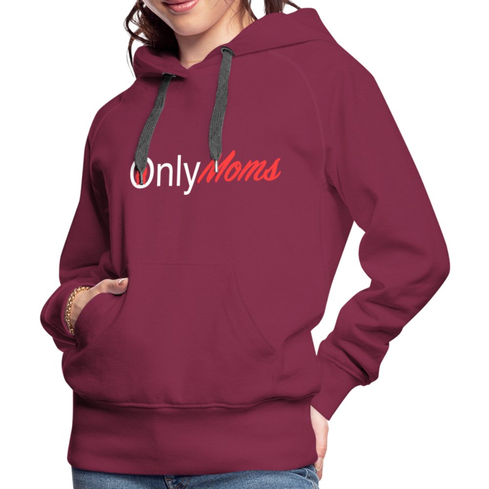 OnlyMoms - Premium Hoodie (White & Pink) - burgundy