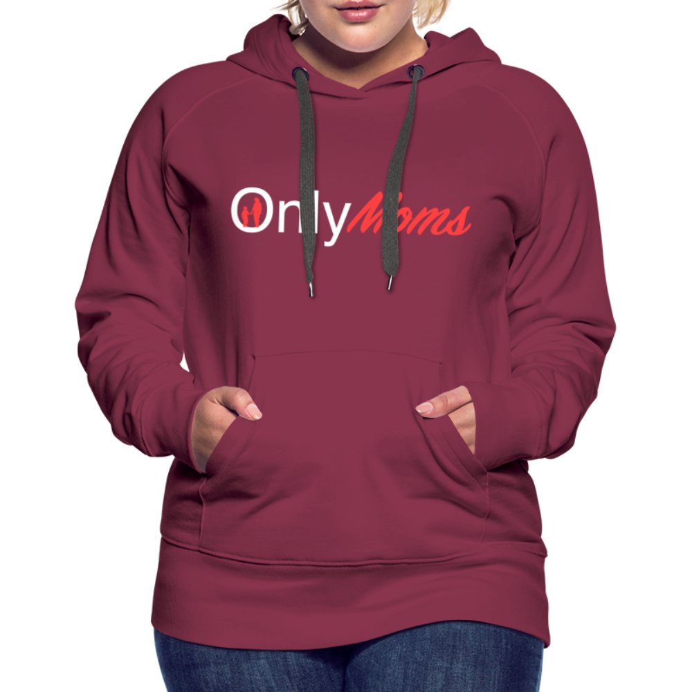 OnlyMoms - Premium Hoodie (White & Pink) - burgundy