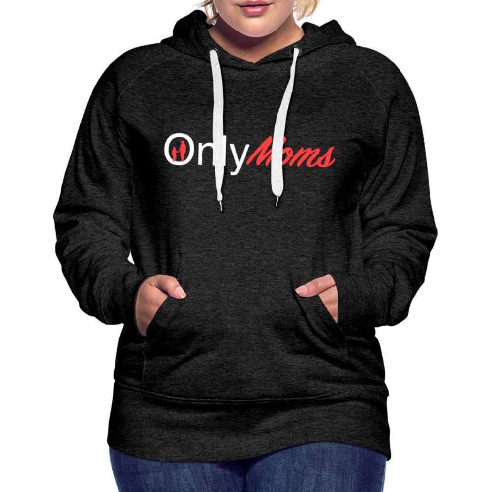 OnlyMoms - Premium Hoodie (White & Pink) - charcoal grey