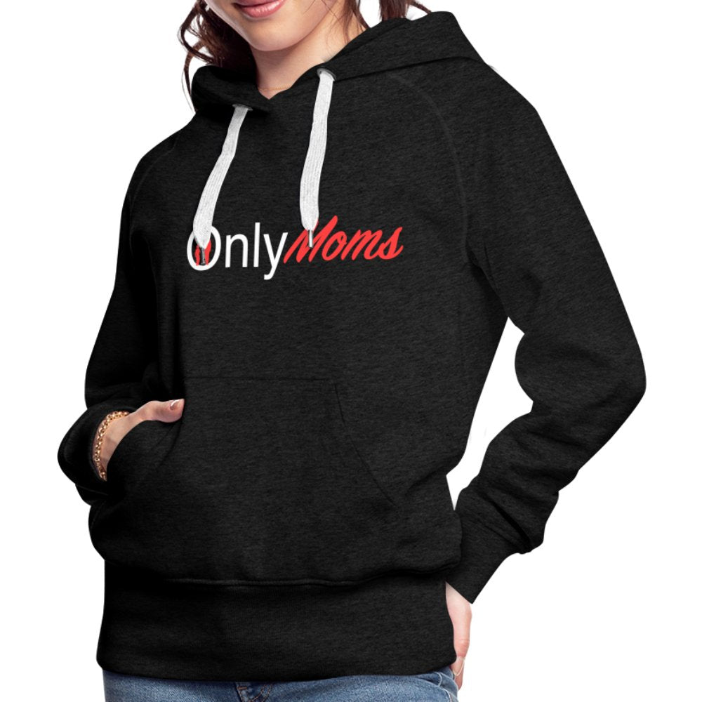 OnlyMoms - Premium Hoodie (White & Pink) - charcoal grey