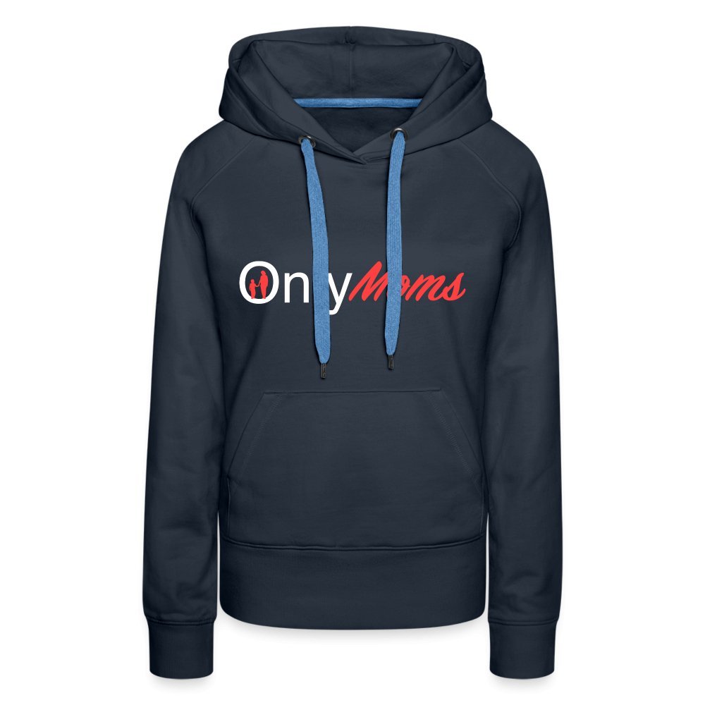 OnlyMoms - Premium Hoodie (White & Pink) - navy