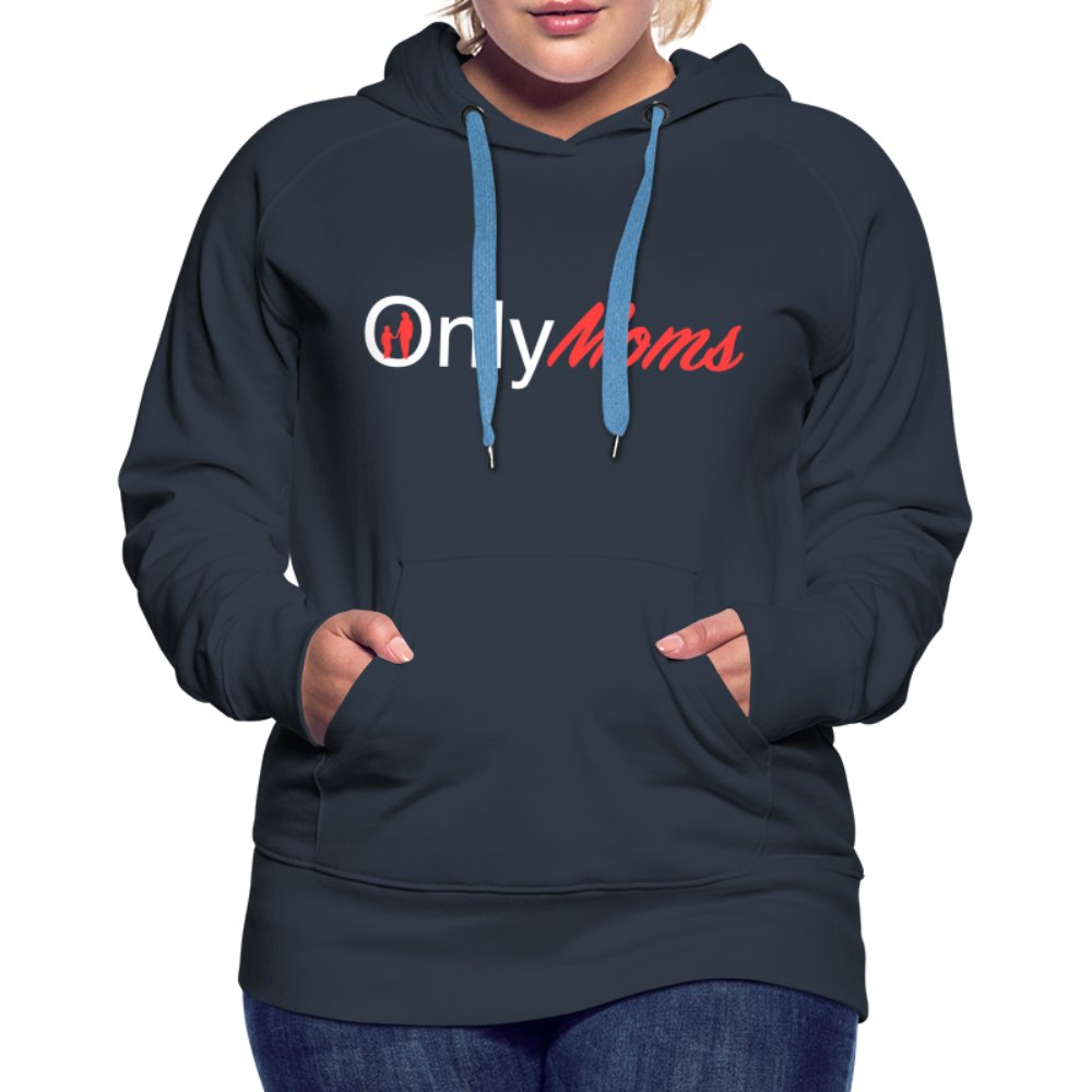 OnlyMoms - Premium Hoodie (White & Pink) - navy