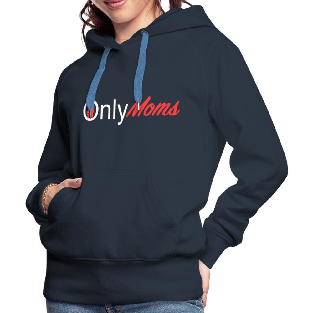 OnlyMoms - Premium Hoodie (White & Pink) - navy