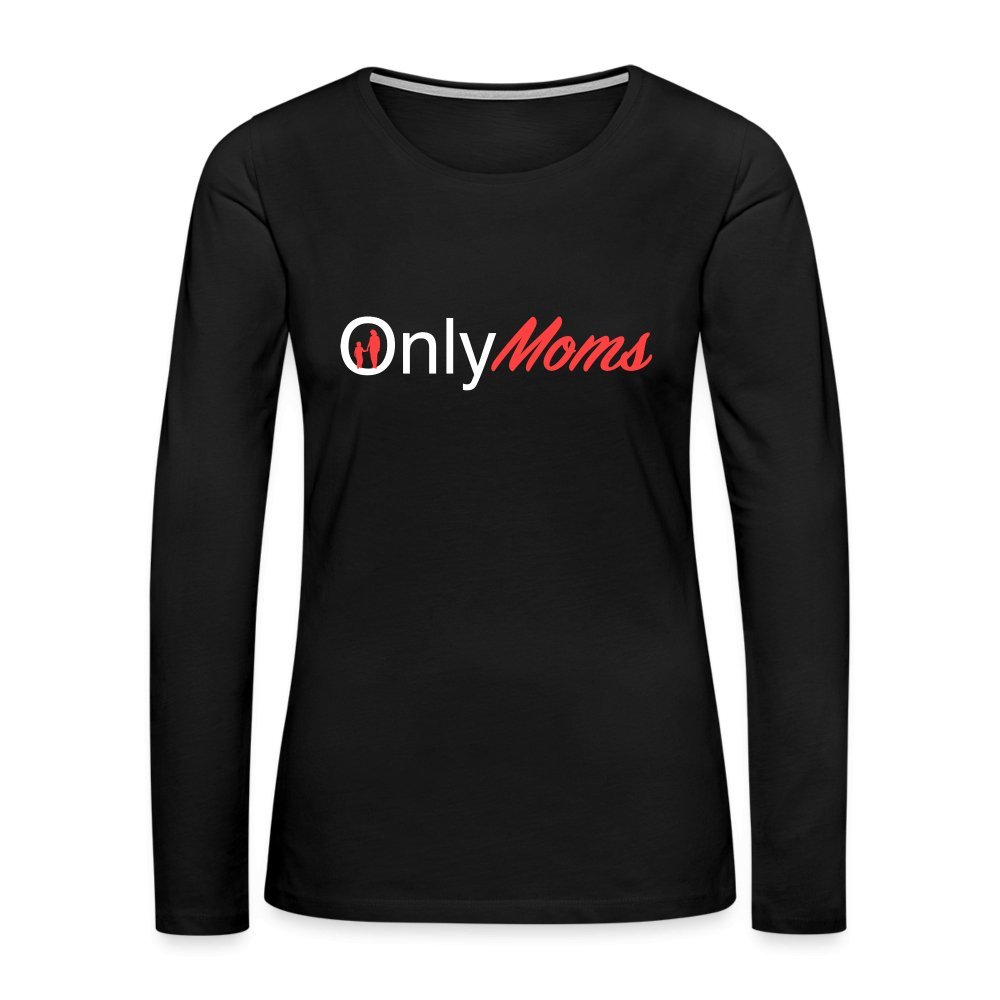 OnlyMoms - Premium Long Sleeve T-Shirt (White & Pink) - black