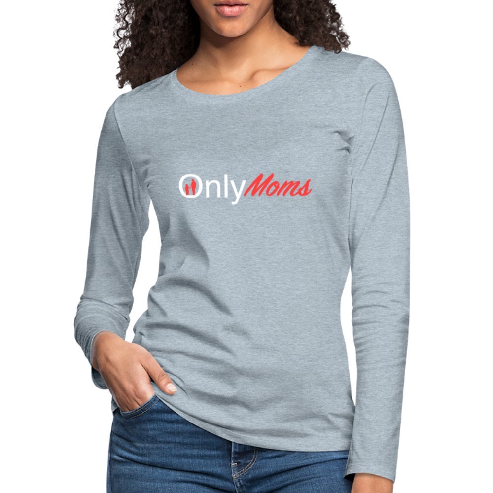 OnlyMoms - Premium Long Sleeve T-Shirt (White & Pink) - charcoal grey