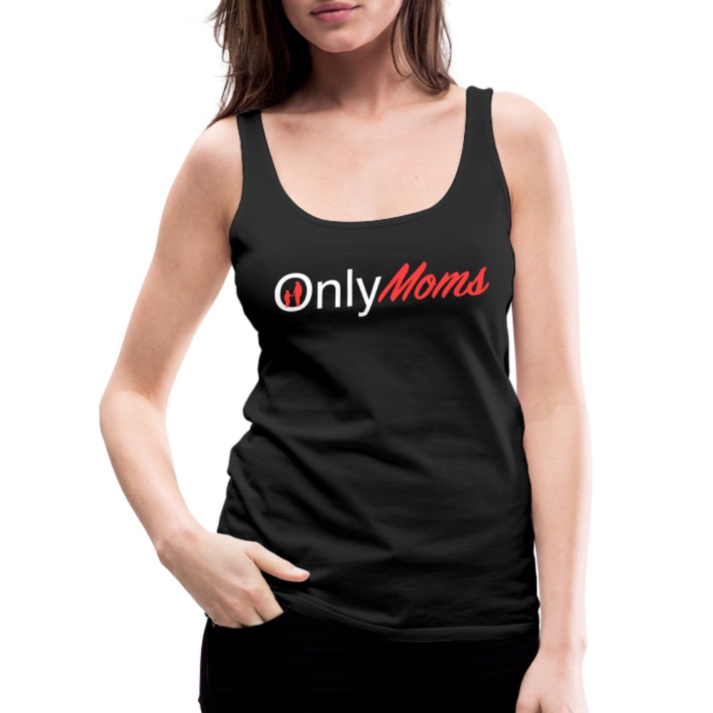 OnlyMoms - Premium Tank Top (White & Pink) - black