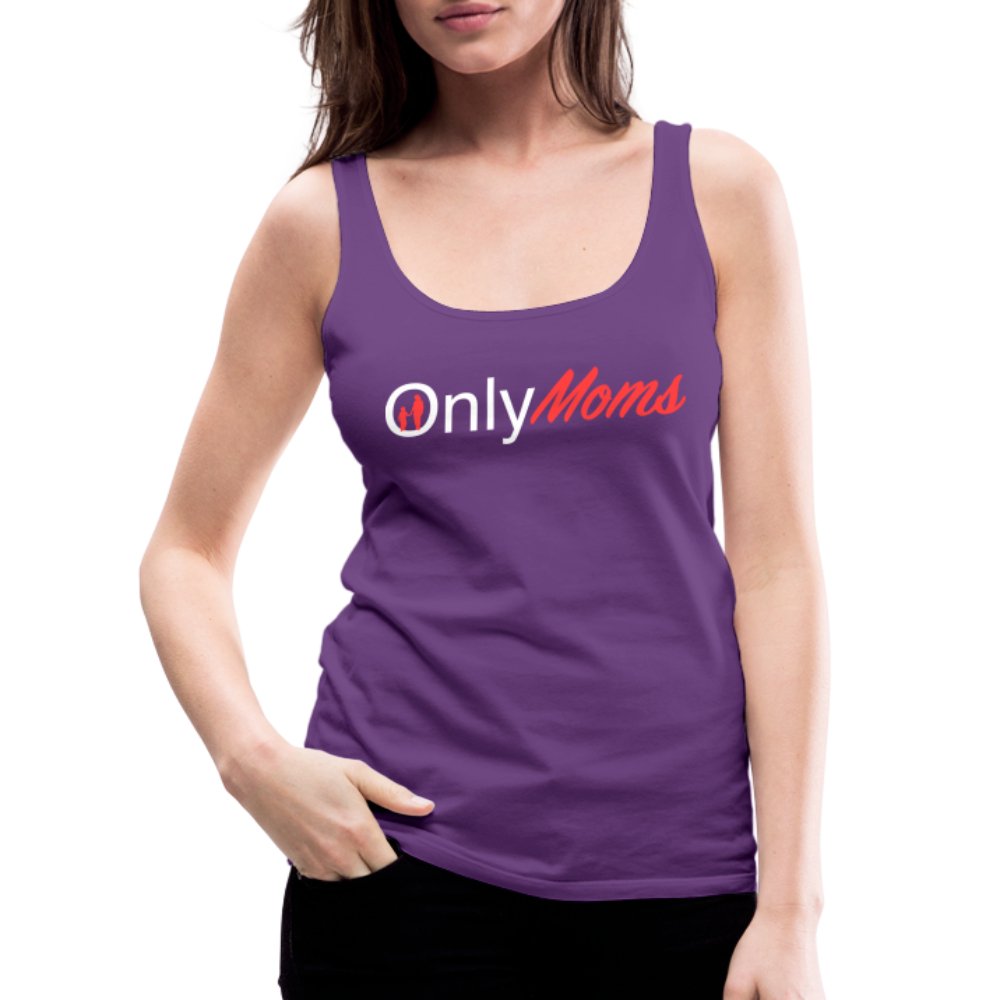 OnlyMoms - Premium Tank Top (White & Pink) - purple