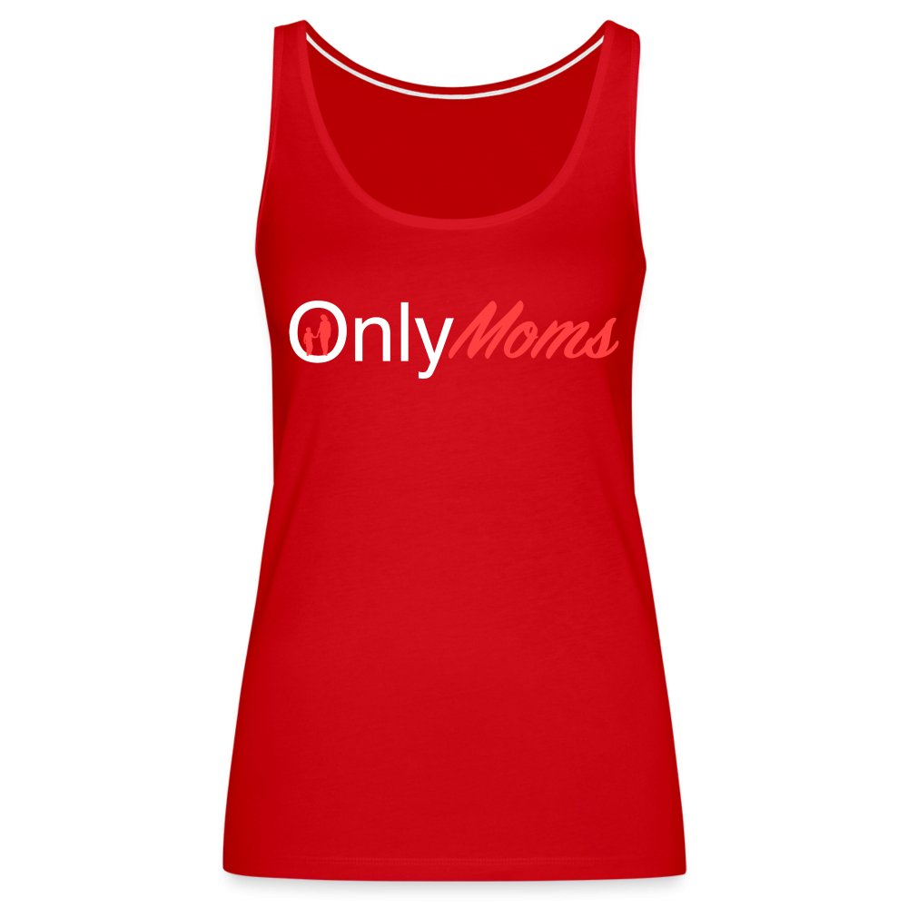 OnlyMoms - Premium Tank Top (White & Pink) - red