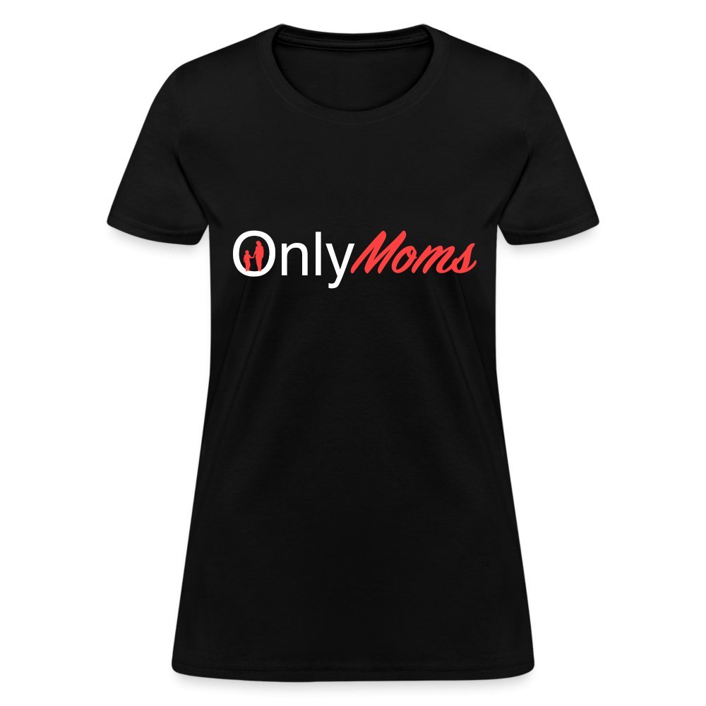 OnlyMoms - Women's T-Shirt (White & Pink) - black