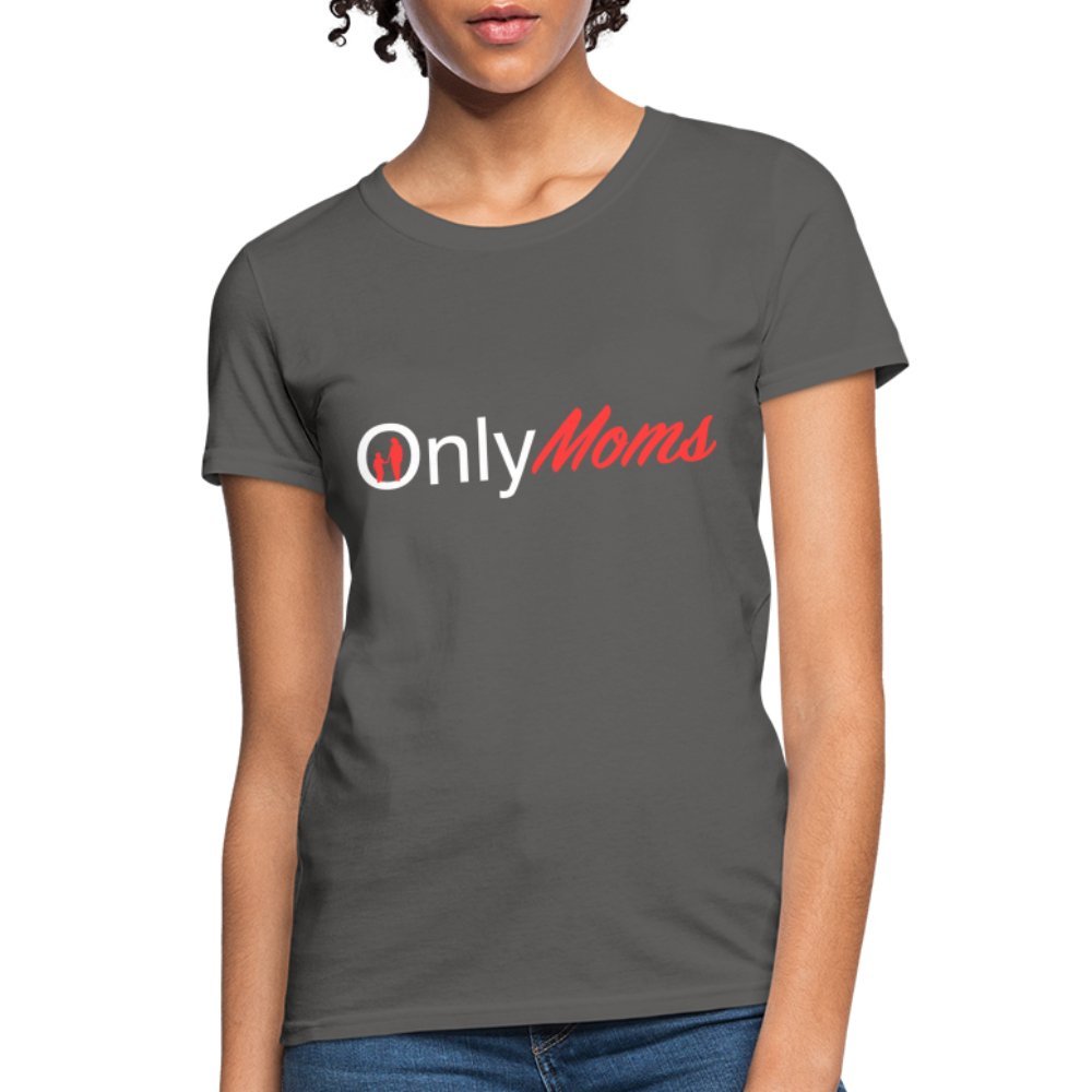 OnlyMoms - Women's T-Shirt (White & Pink) - charcoal