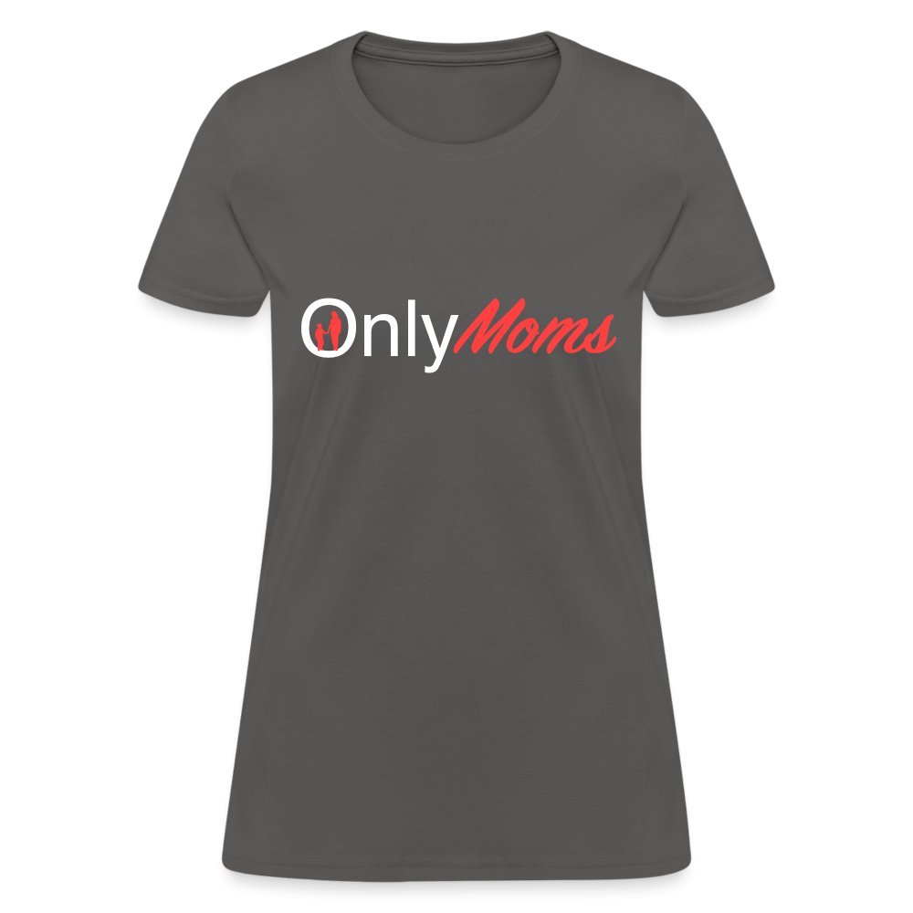 OnlyMoms - Women's T-Shirt (White & Pink) - charcoal