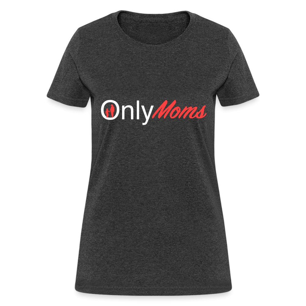 OnlyMoms - Women's T-Shirt (White & Pink) - heather black