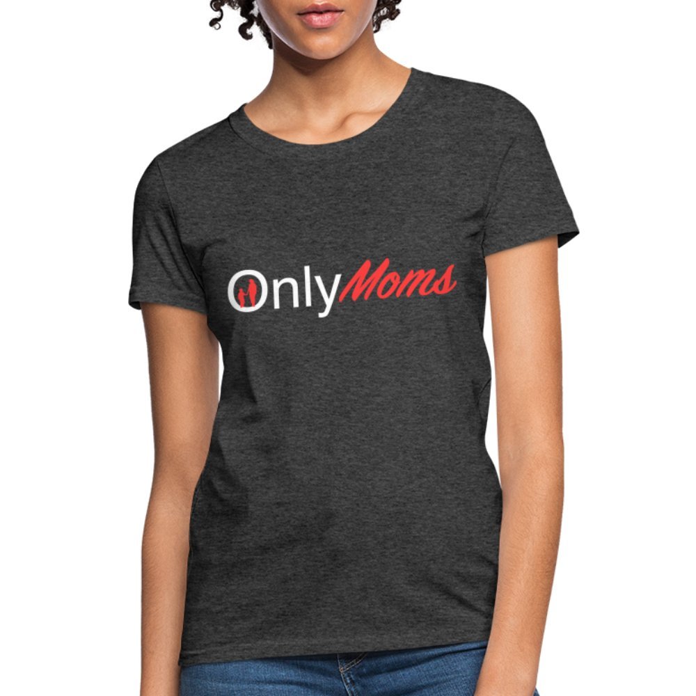 OnlyMoms - Women's T-Shirt (White & Pink) - heather black