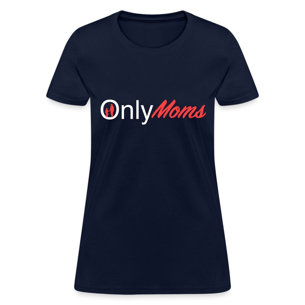 OnlyMoms - Women's T-Shirt (White & Pink) - navy