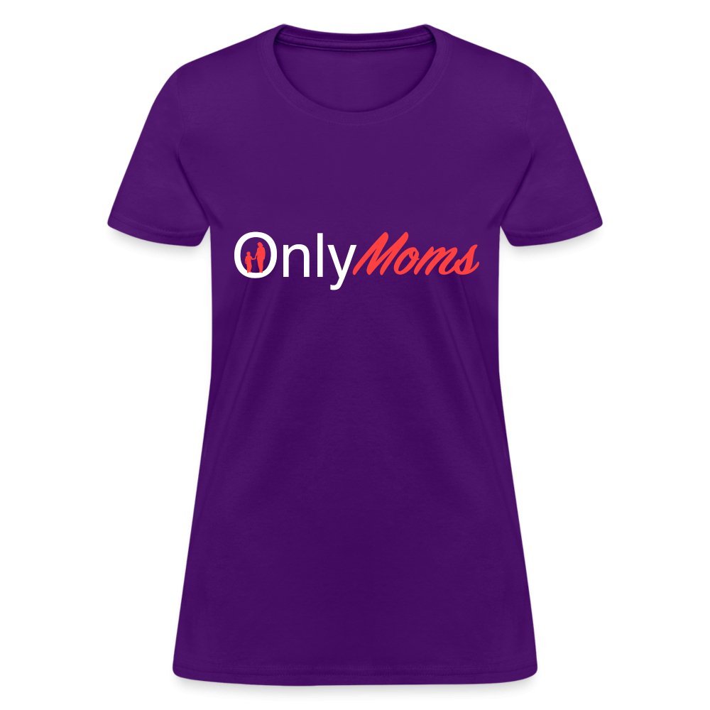 OnlyMoms - Women's T-Shirt (White & Pink) - purple