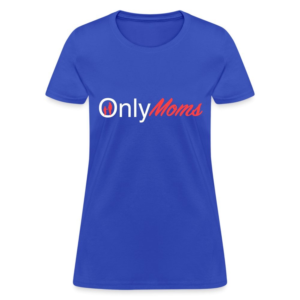 OnlyMoms - Women's T-Shirt (White & Pink) - royal blue