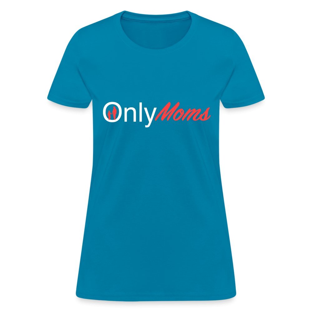 OnlyMoms - Women's T-Shirt (White & Pink) - turquoise