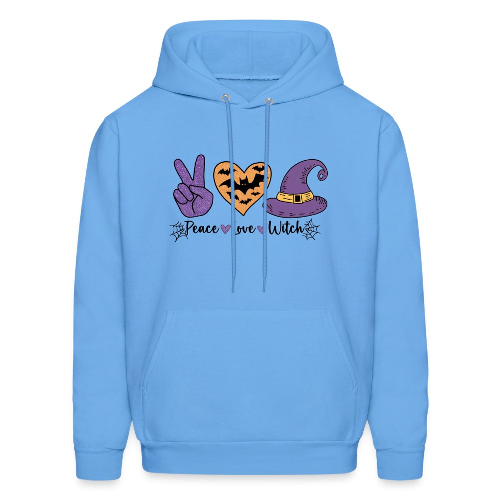 Peace Love Witch Hoodie (Halloween Witch) - carolina blue