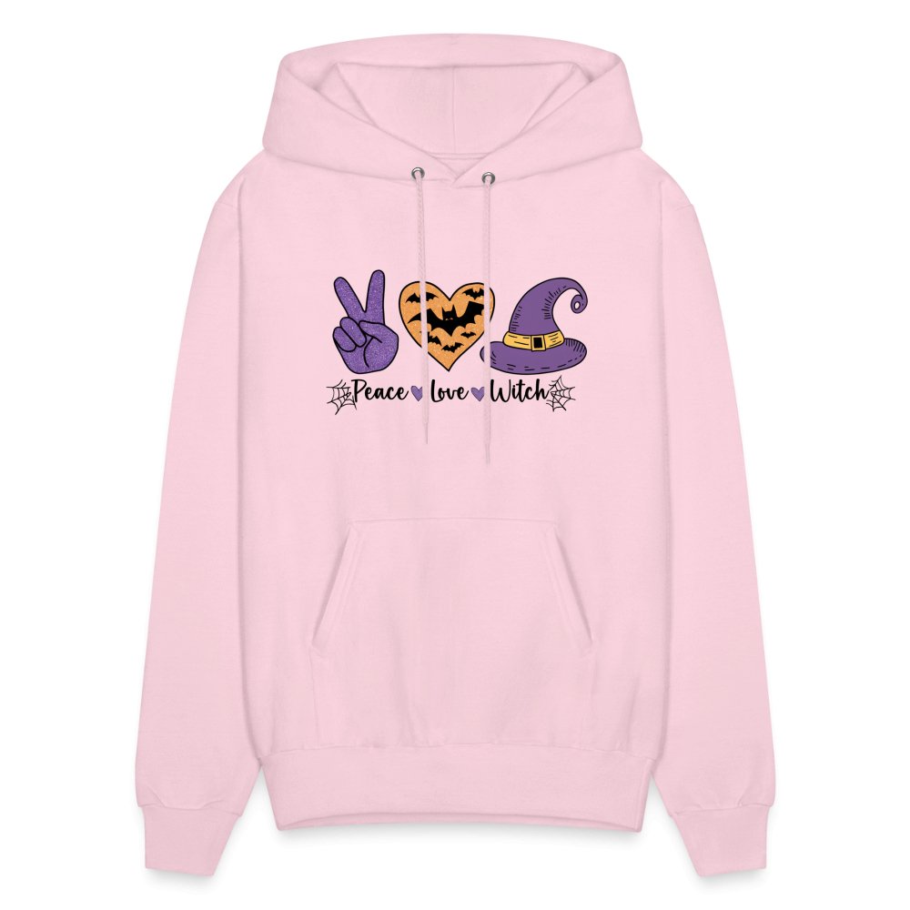 Peace Love Witch Hoodie (Halloween Witch) - pale pink