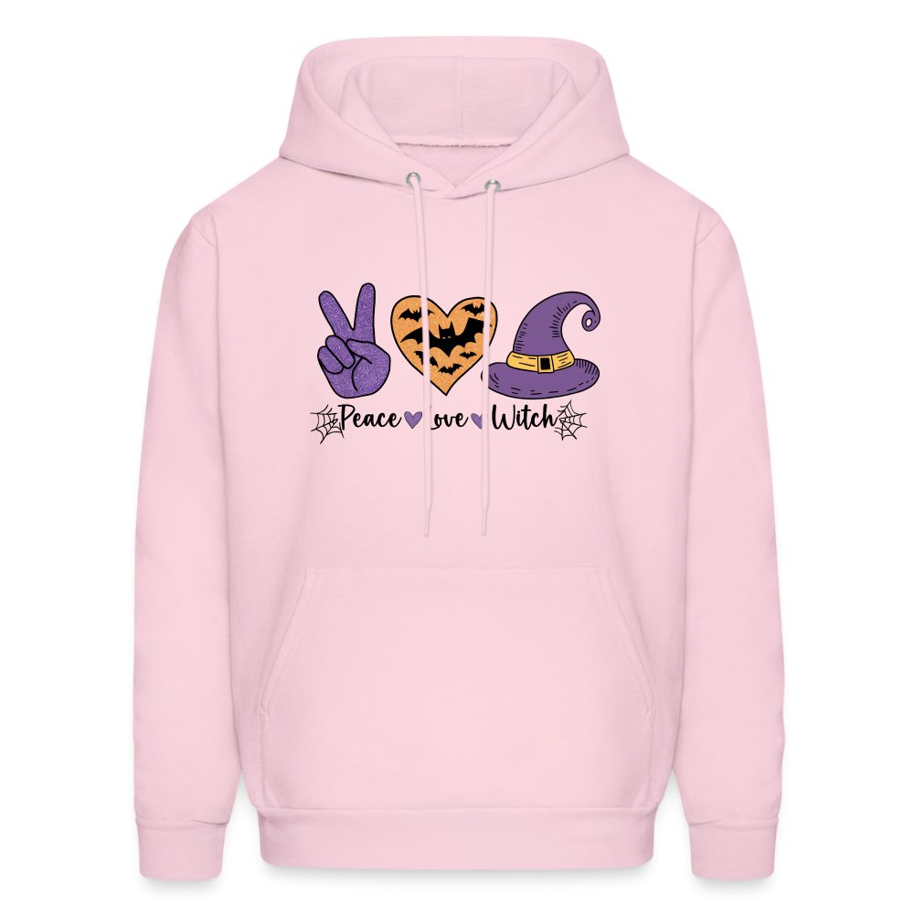 Peace Love Witch Hoodie (Halloween Witch) - pale pink