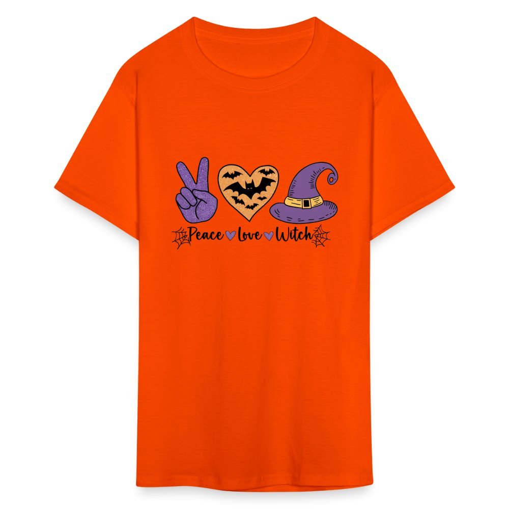 Peace Love Witch T-Shirt (Halloween Witch) - orange