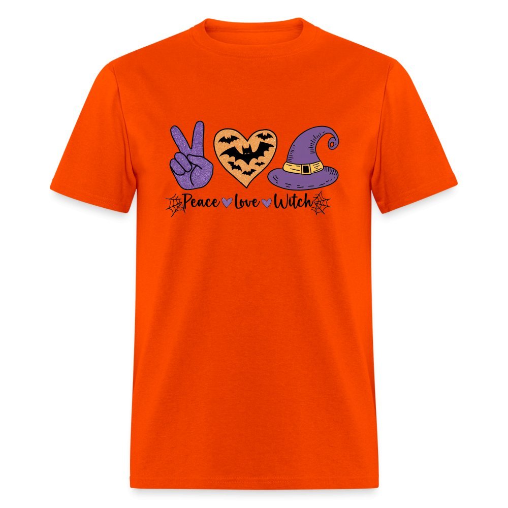 Peace Love Witch T-Shirt (Halloween Witch) - orange