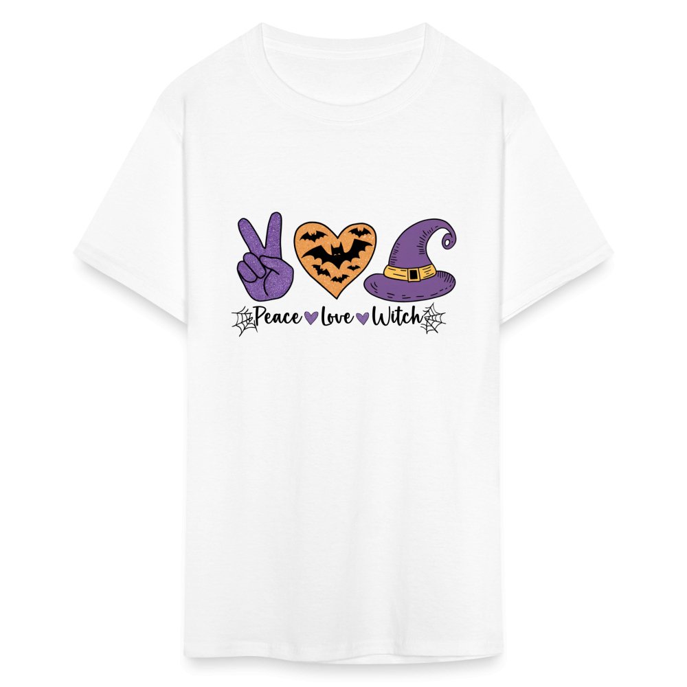 Peace Love Witch T-Shirt (Halloween Witch) - white