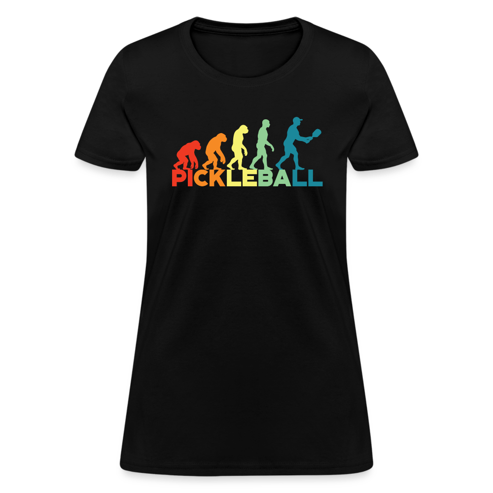 Pickleball Evolution Women's Contoured T-Shirt - black