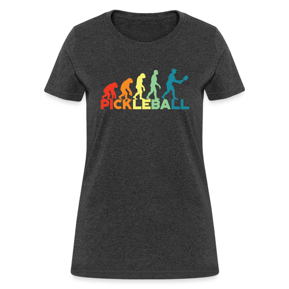 Pickleball Evolution Women's Contoured T-Shirt - heather black